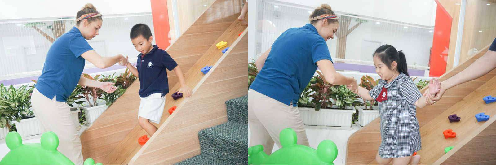 Tiết học giúp học sinh cơ sở Trương Định rèn luyện sức nhanh, sức bền, sự khéo léo và linh hoạt trong vận động.