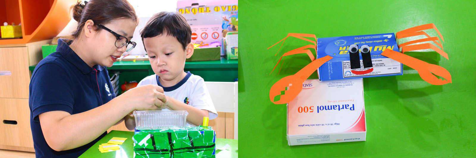 Trẻ Kindy City sáng tạp với những chiếc hộp