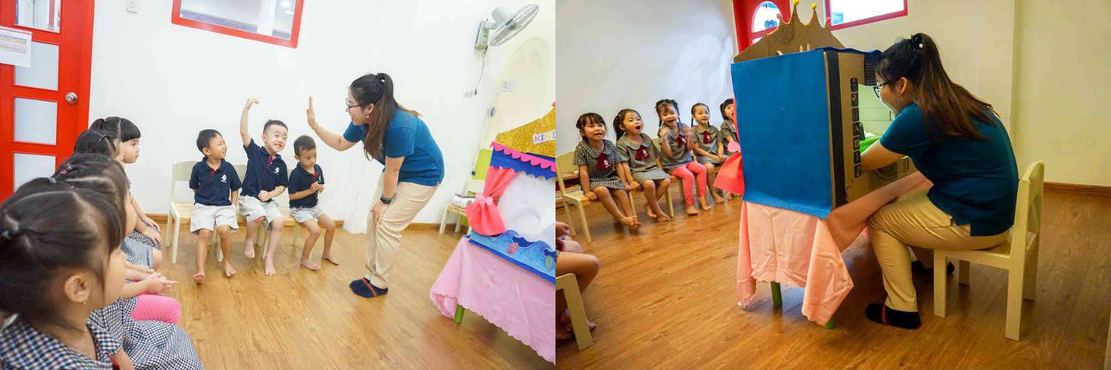 Bé vui học múa rối bóng