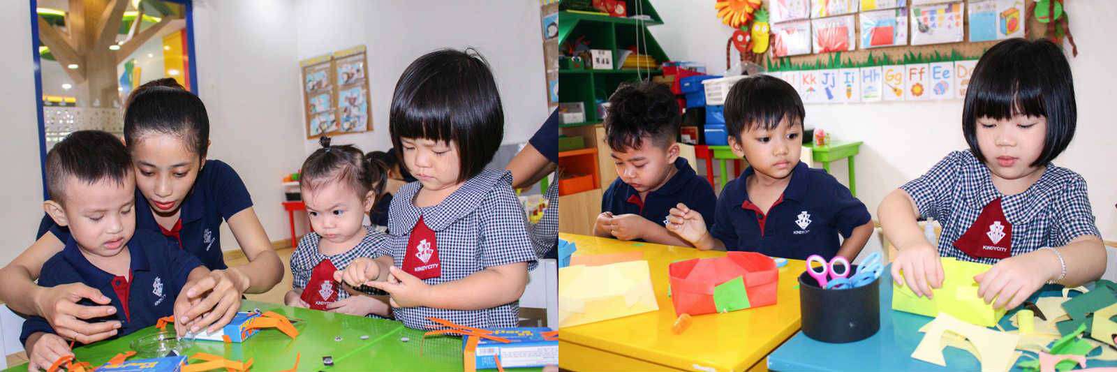 Trẻ Kindy City sáng tạp với những chiếc hộp