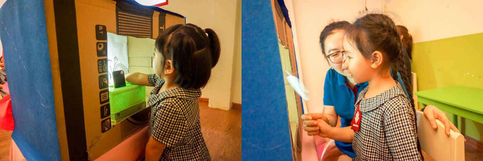 Bé vui học múa rối bóng