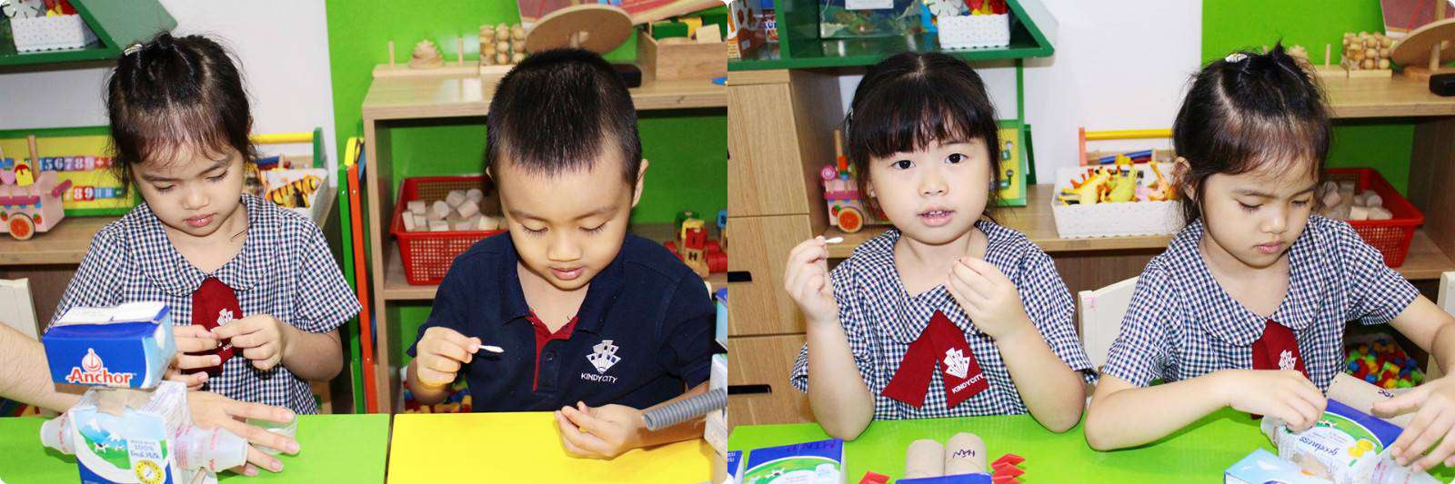 Cả lớp bắt tay vào thực hiện sản phẩm theo ý tưởng đã phác họa của mình