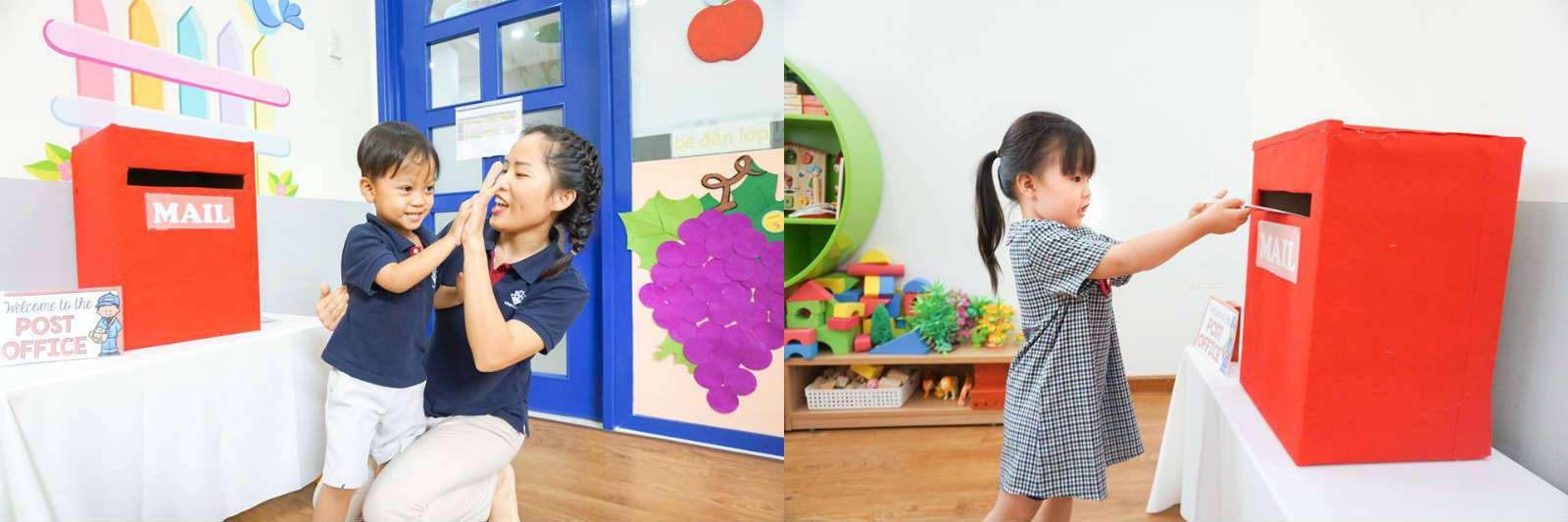 Đến biểu cảm bỏ thư vào thùng, mỗi bạn cũng một vẻ riêng