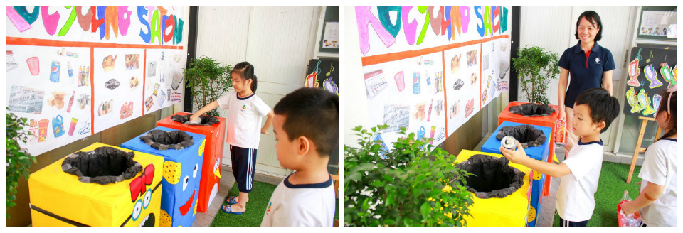 Trạm tái chế của KINDY CITY Nguyễn Duy Dương rất bắt mắt và dễ hiểu