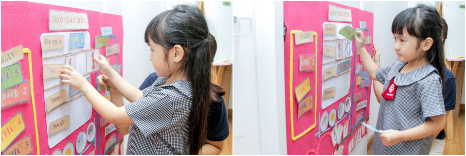 Chiếc bảng thời gian biểu của cơ sở Lý Thường Kiệt