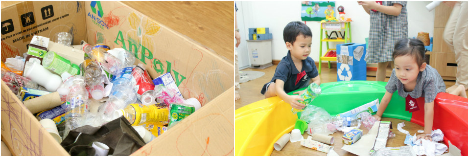 Học sinh Kindy City học về rác thải