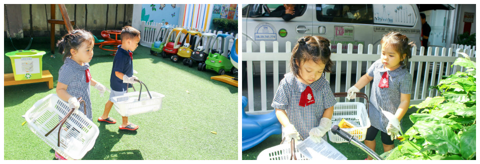 Bài học “Nhặt và phân loại rác” nằm trong khuôn khổ chủ đề Going green with 3Rs
