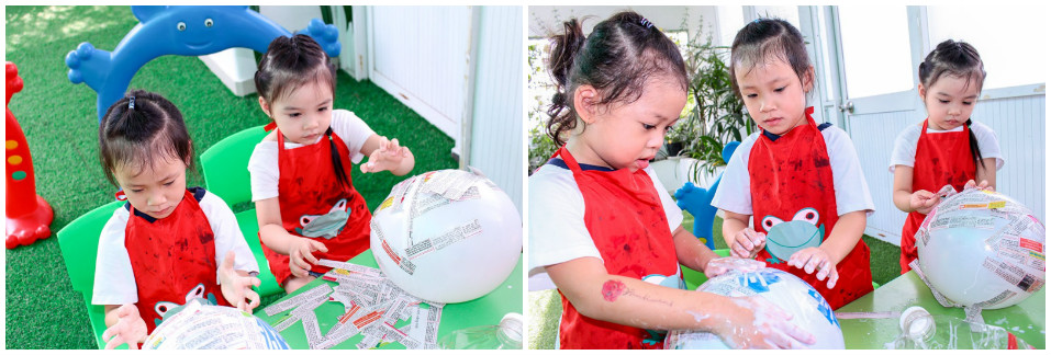 Học sinh Kindy City làm mặt nạ Halloween