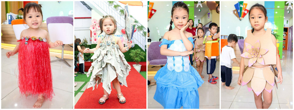 Học sinh Kindy City biểu diễn thời trang tái chế