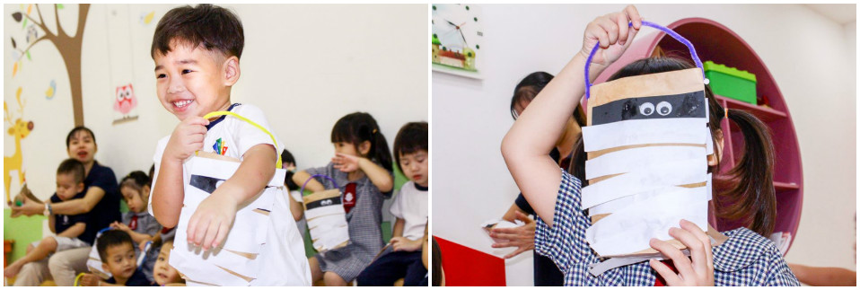 Học sinh Kindy City làm túi giấy thay thế túi Nylon Học sinh Kindy City làm túi giấy thay thế túi Nylon