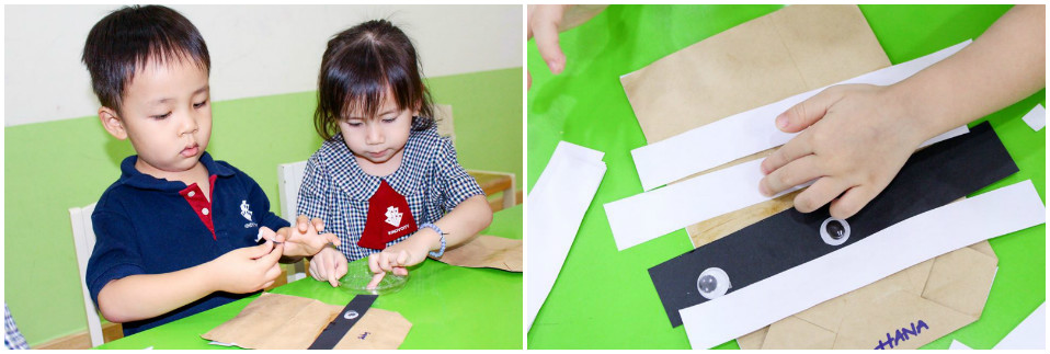 Học sinh Kindy City làm túi giấy thay thế túi Nylon Học sinh Kindy City làm túi giấy thay thế túi Nylon