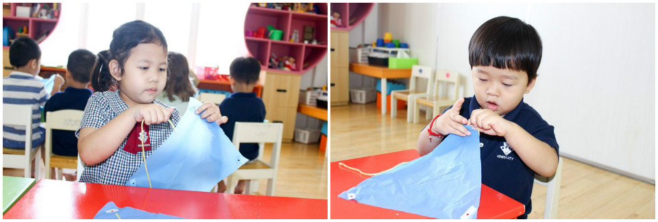 Học sinh trường Mầm non Quốc tế Kindy City làm khinh khí cầu độc đáo Học sinh Kindy City làm khinh khí cầu độc đáo