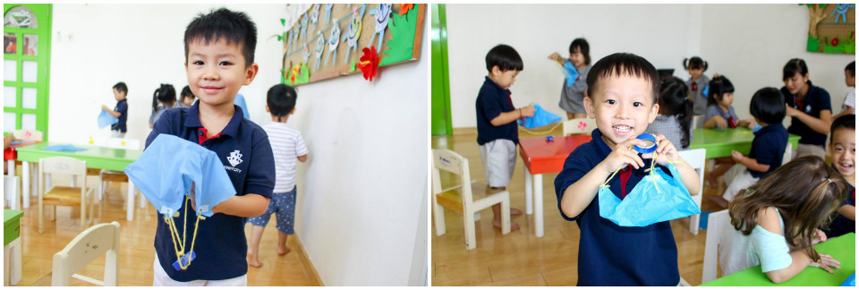Học sinh trường Mầm non Quốc tế Kindy City làm khinh khí cầu độc đáo Học sinh Kindy City làm khinh khí cầu độc đáo