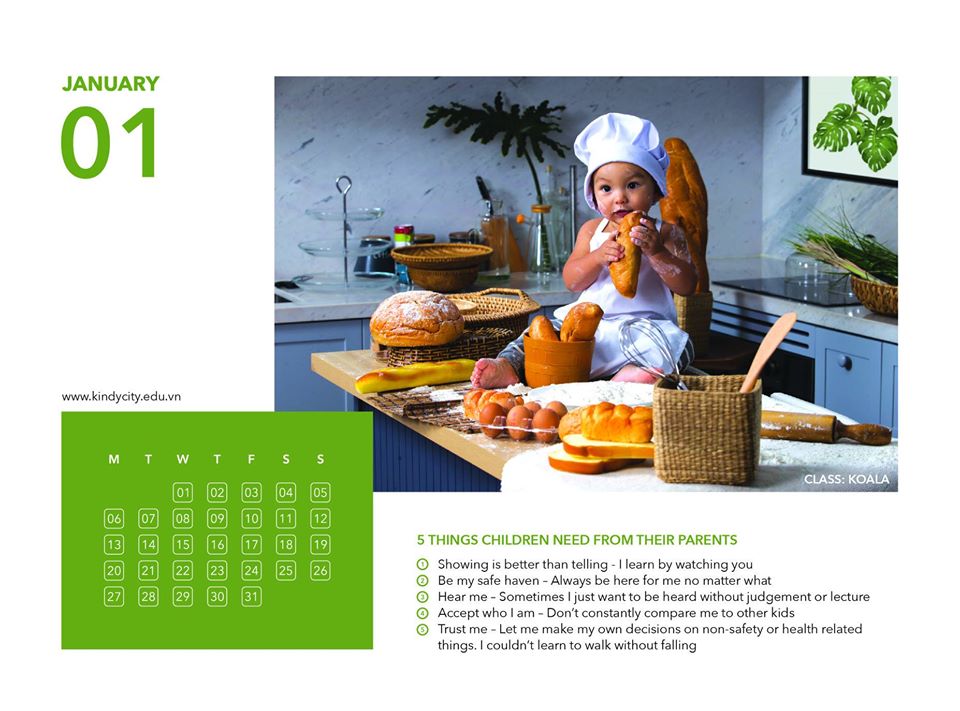 Bộ lịch Kindy City 2020