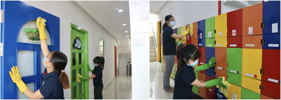Công việc sát khuẩn học cụ - không gian tại 12 cơ sở của Hệ thống đã được hoàn tất