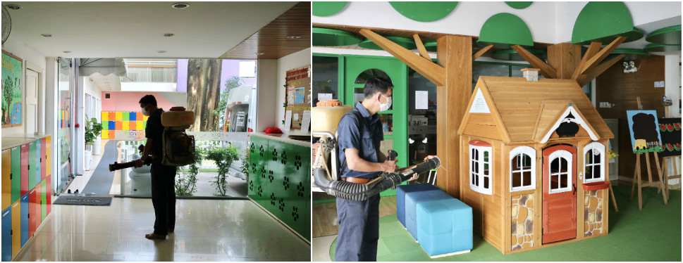 Công việc sát khuẩn học cụ - không gian tại 12 cơ sở của Hệ thống đã được hoàn tất