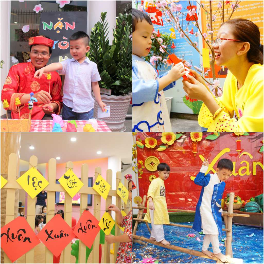 Trẻ tham dự lễ hội mùa xuân