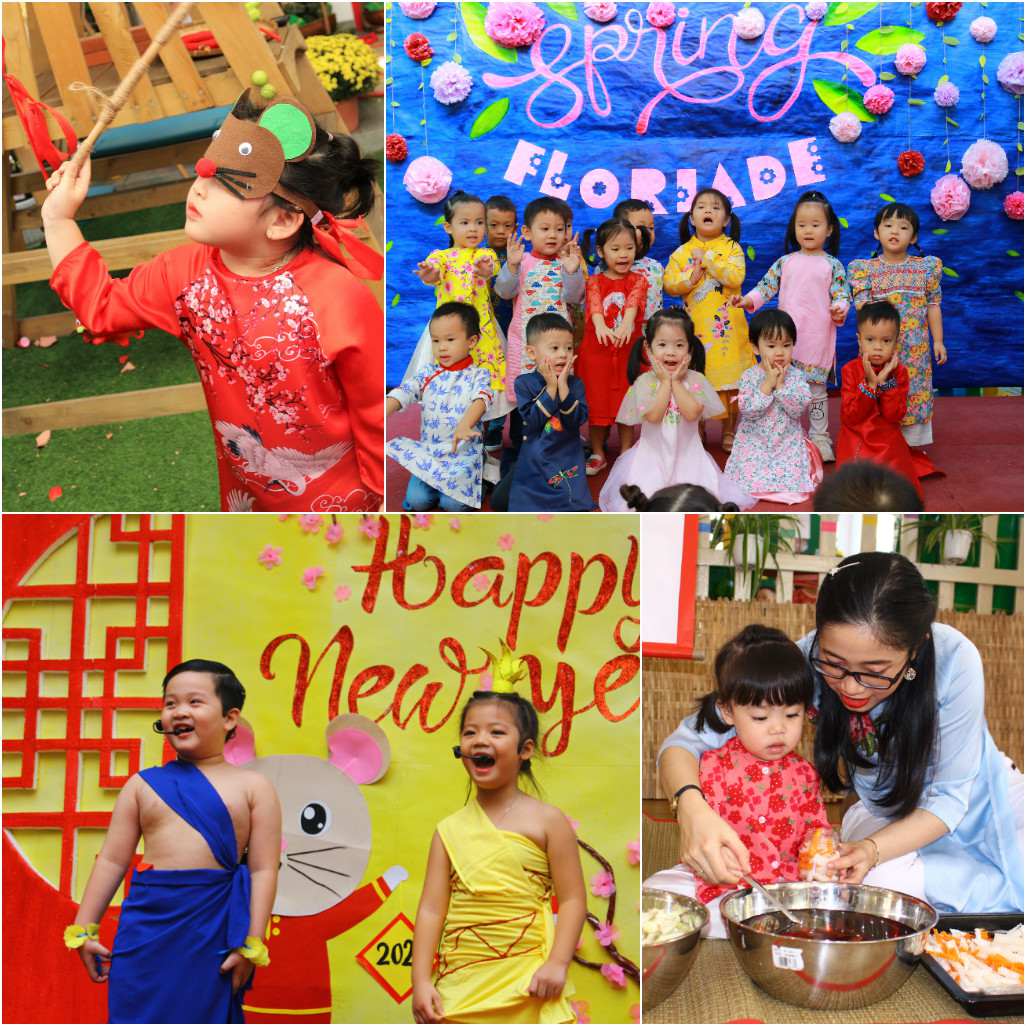 Trẻ tham dự lễ hội mùa xuân