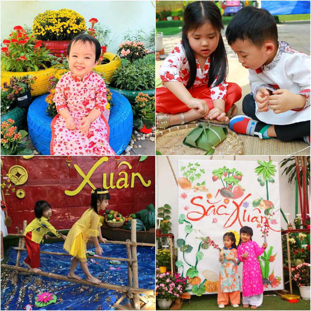 Trẻ tham dự lễ hội mùa xuân
